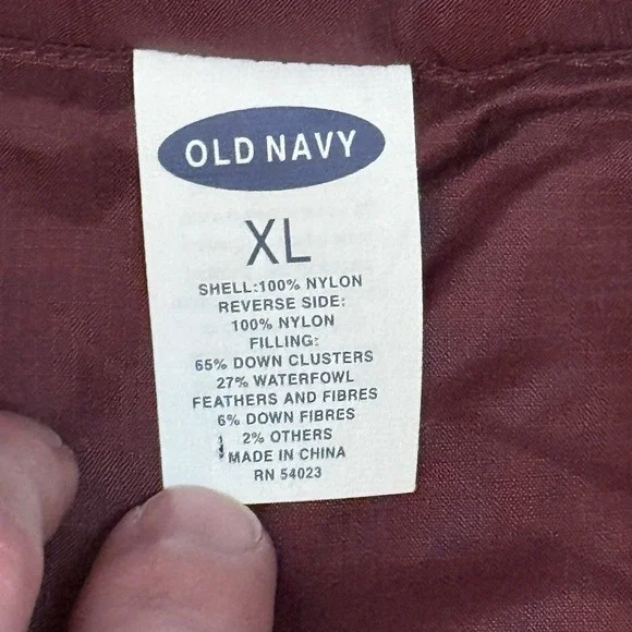 Vintage Old Navy Mens XL Puffer Vest Down Feather Fill Pockets Reversible - Picture 6 of 9